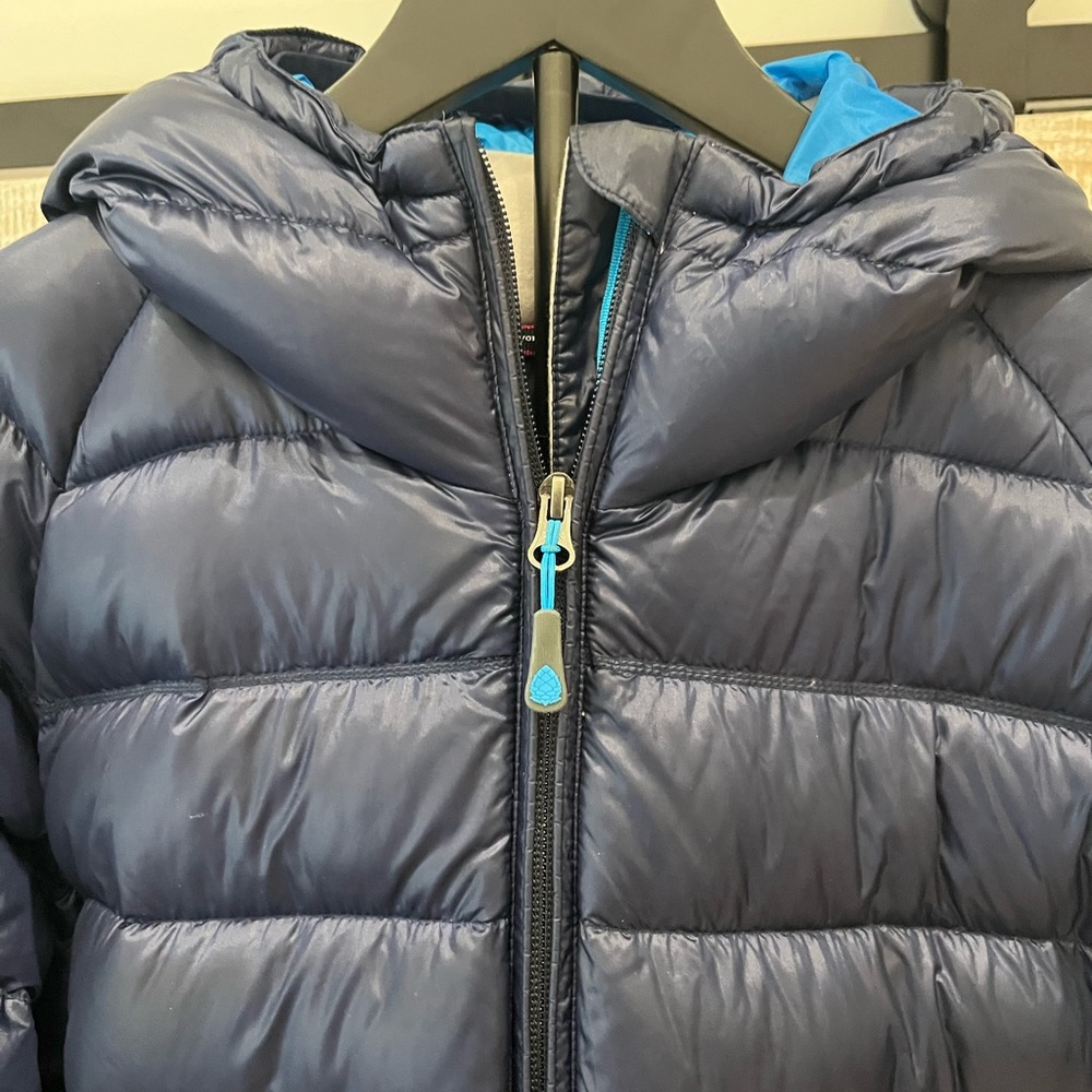 Stio Women’s Navy Hometown Hooded Long Down Jacket size XL - Picture 3 of 7